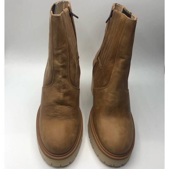 Free People James Chelsea Chunky Heel Boots Tan Size EU 40/ US 10